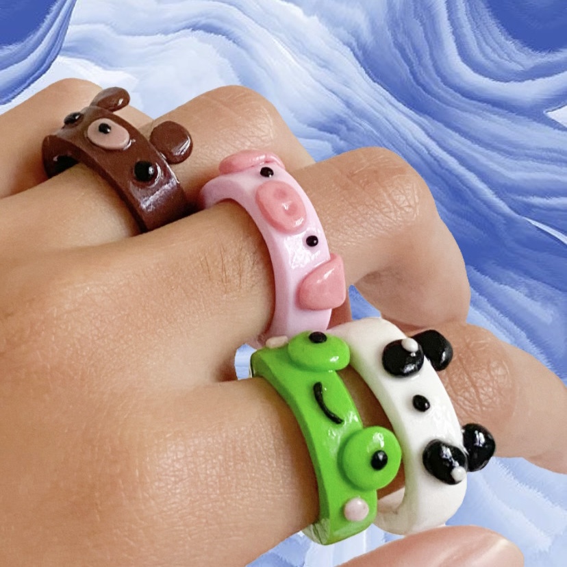 Animal Clay Ring