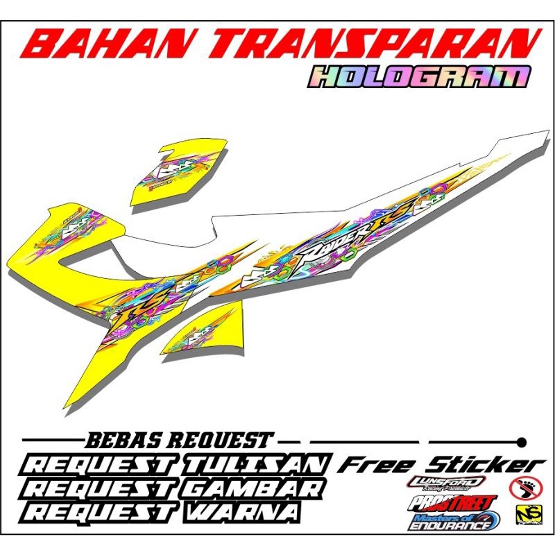 STRIPING TRANSPARAN HOLOGRAM SATRIA FU FACLIFT