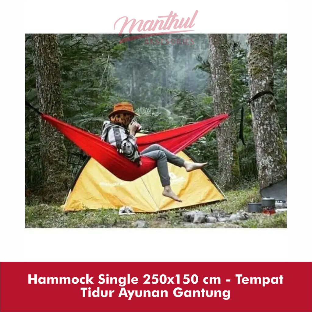 Hammock Single 250x150 cm - Tempat Tidur Ayunan Gantung