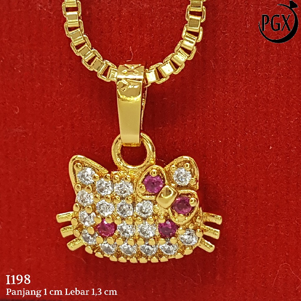 PGX Liontin Kalung Xuping Wanita Perhiasan Lapis Emas Aksesoris Fashion - I198