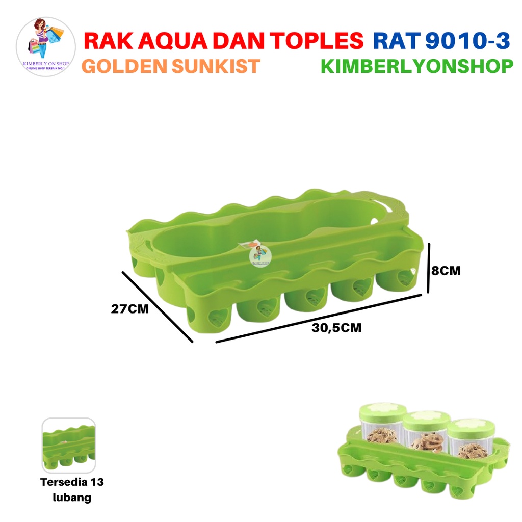 Rak Aqua Gelas + 3 Toples golden sunkist RAT 9010-3