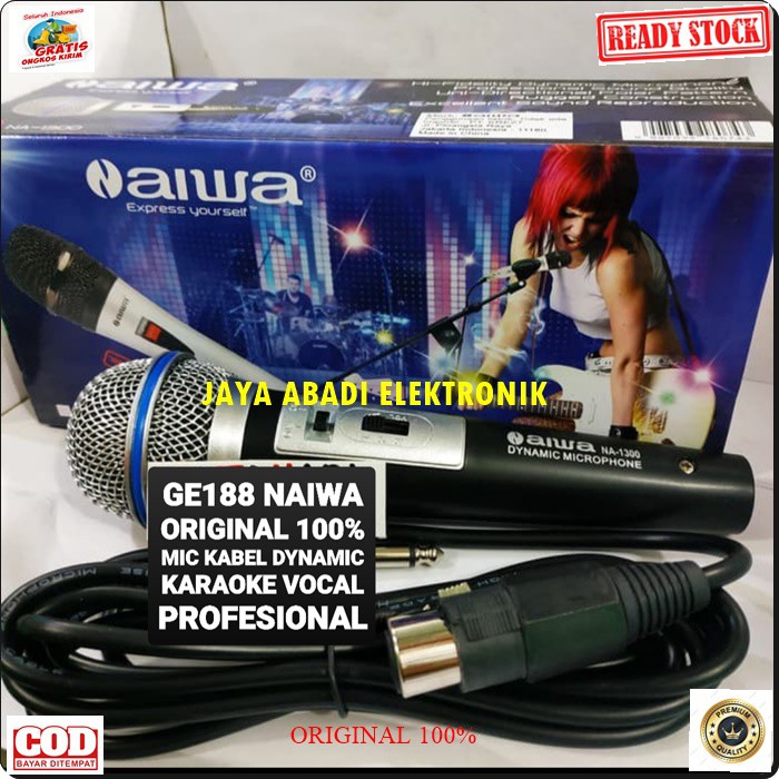 G188 MIC NAIWA KABEL MIKROPHONE CABLE MIK KARAOKE VOKAL AUDIO SOUND SYSTEM PENGERAS SUARA PRO PROFESIONAL DYNAMIC AUX LEGENDARY KTV LIVE ELEKTRONIK TEKNOLOGI BISA SEGALA JENIS ALAT AUDIO SUARA BAGUS TANPA BATERAI TINGGAL COLOK LANGSUNG NYALA