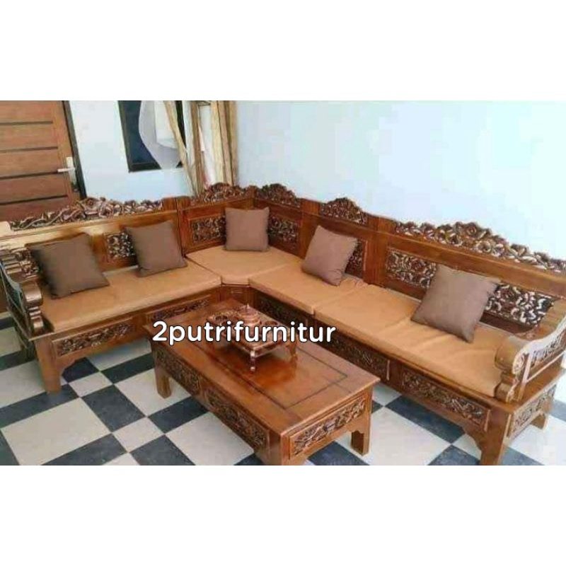 kursi sudut+busa+bantalan