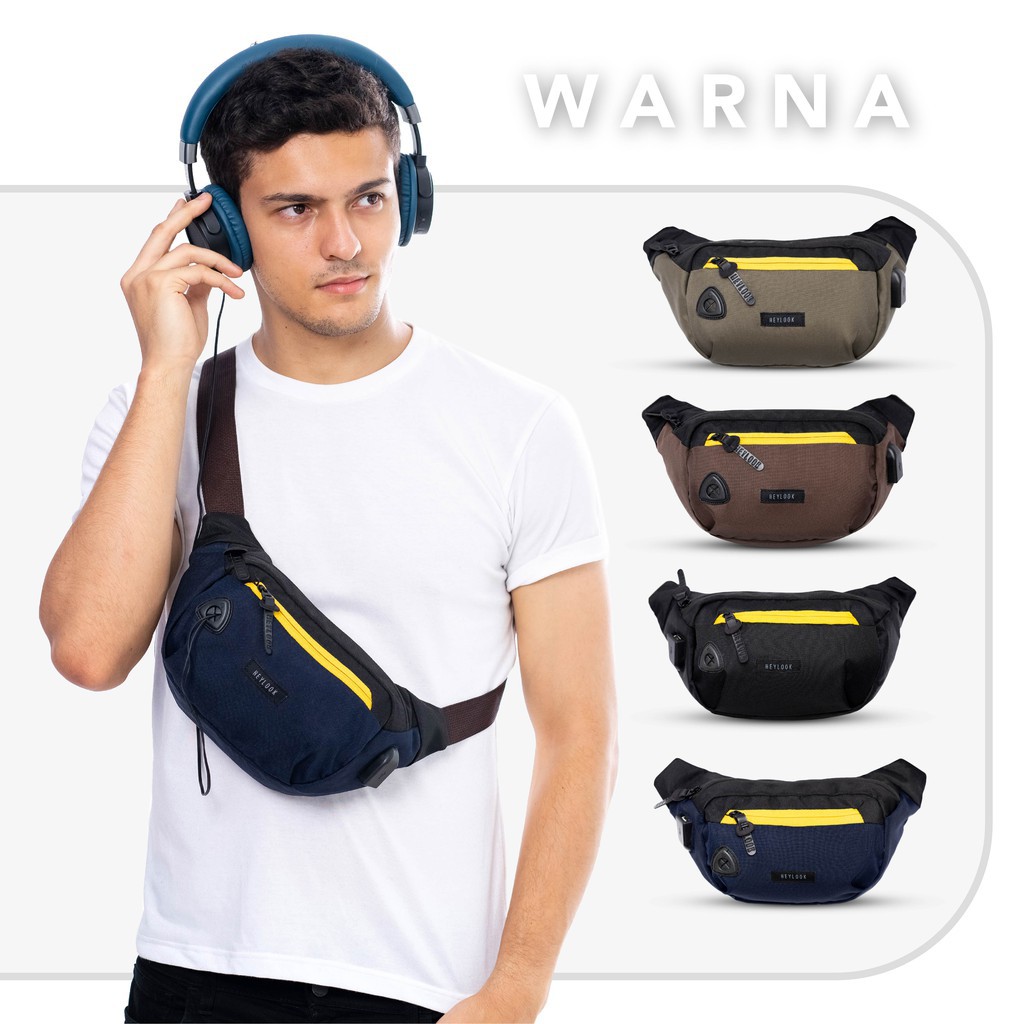 Tas Selempang Pria Sling Bang WAISTBAG Hezel Tas Selempang Pria Wanita Murah Profesional Original