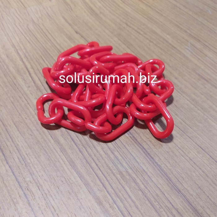 RANTAI PVC 6MM MERAH RED 1M RANTAI PLASTIK PLASTIC RANTE WARNA WARNI R