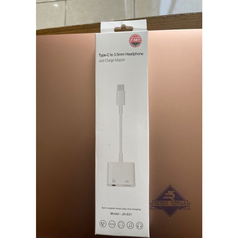 JH031 Spilter type c 2in1 kabel audio type c 2in1 jek audio type c 2in1 splitter type c 2in1 Samsung