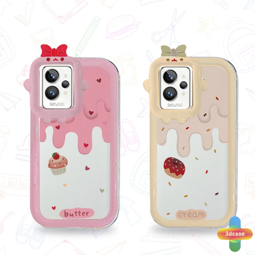 Soft Case Realme C15 C21 C11 2021 C21Y C31 C35 C25 C20 C3 C12 C2 C25S 5S 5 5S 5i C17 7i 9i C1 C25Y C2 C3i 6i C20A V11 Narzo 20 10 10A 20A 30A A7 A5S A15 A16 Y12 Y20 Y15S A03 Ins Butter Cream Monster Anti-fall Case