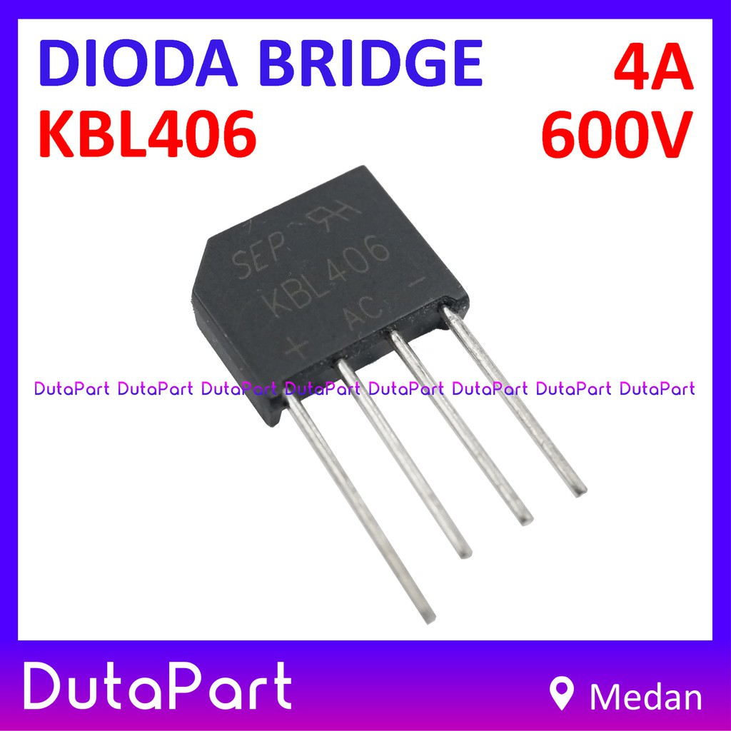 KBL406 4A 600V Dioda Sisir Jembatan Bridge Rectifier Rangkaian 4 Diode