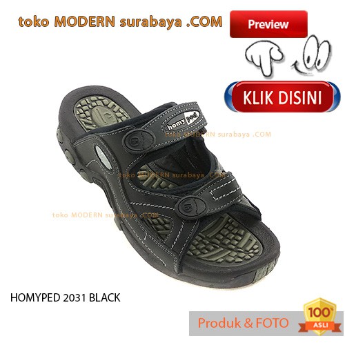 HOMYPED-MA-2031-BLACK sandal gunung pria slip on casual