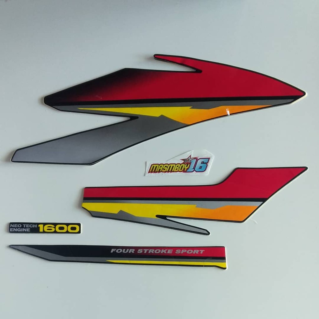 Striping honda GL PRO GL MAX 96 97 1996 1997 merah kuning