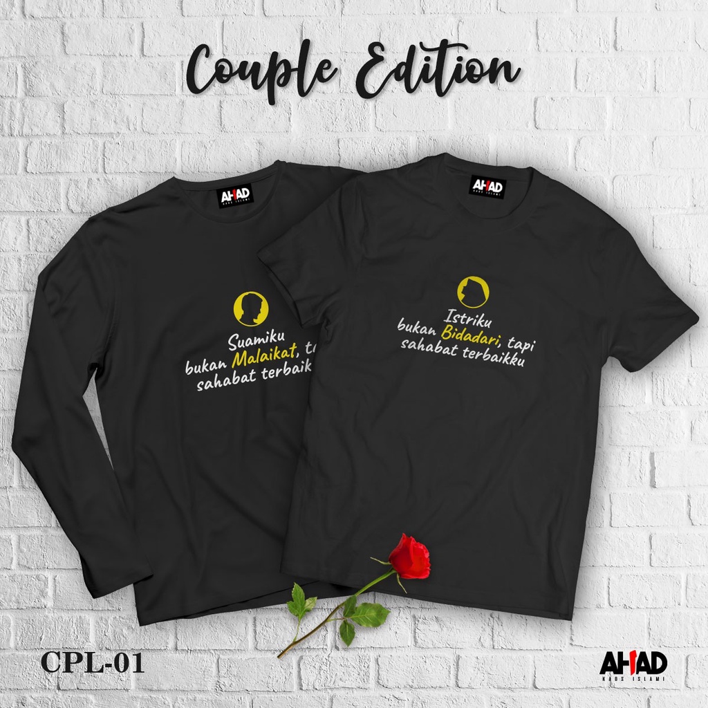 Kaos Islami Ahad - Couple Suamiku bukan malaikat dan Istriku bukan malaikat