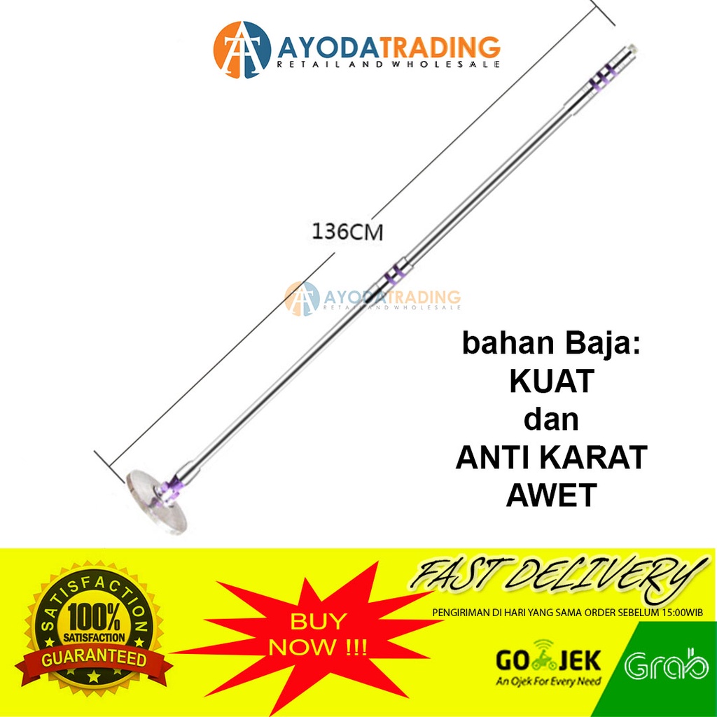 Gagang Pel Putar Aluminum Spin Mop Bolde