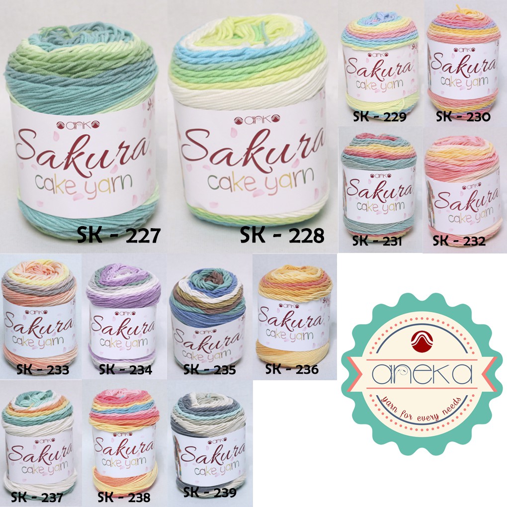  KATALOG  Benang  Rajut  Katun  Susu  Sakura  Cake Yarn 