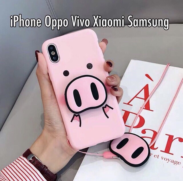 Pig Case iPhone Oppo Vivo Xiaomi Samsung S10 + S8 S9 note 8 9 redmi 5 6 7 5a 4x 4a A7 M20 Y17 A6 A5s