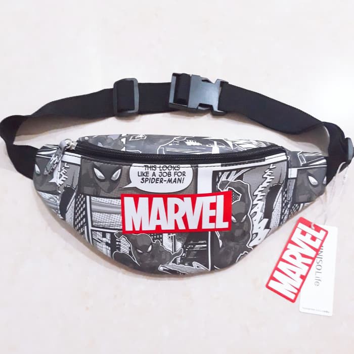 Jualan LIMITED MARVEL x MINISO Leather Waist Bag / Tas Pinggang Spider Man Limited