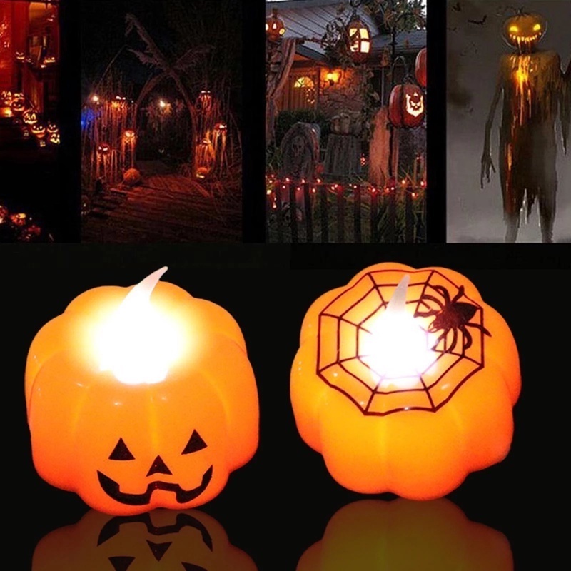 Lampu LED Bentuk Labu Hantu Halloween Untuk Dekorasi