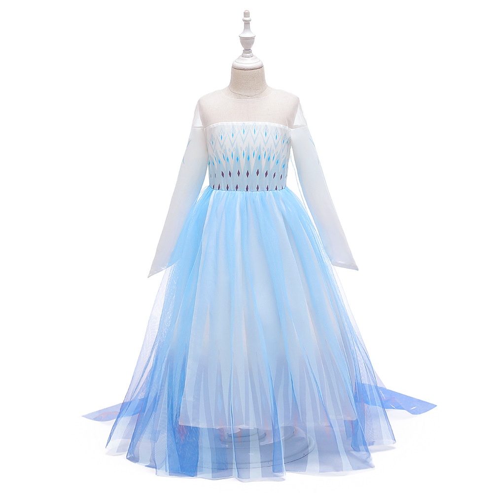 2023 Disney Frozen 2 Gaun Pesta Tulle Putri Elsa Anna Gaun Kostum Halloween