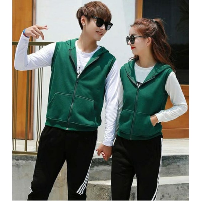 Jaket Rompi Hoodie Pria Wanita Hoodie polos Kapel cuple