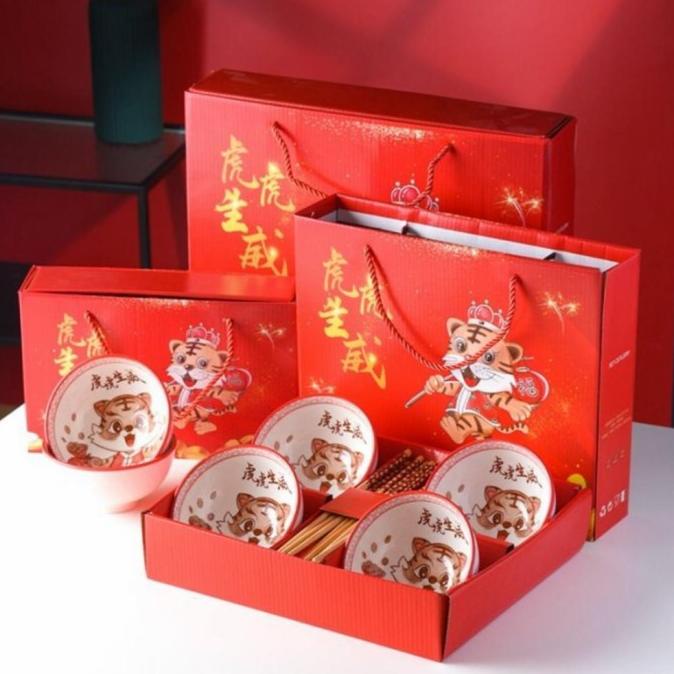 hampers cny gift Hamper Imlek Hadiah mangkok CNY tiger bowl set imlek