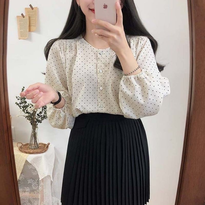 BEFAST - ZSO OOTD Blouse BILLIE / KAYOUNG BLOUSE | MISAN BLOUSE / Blouse Wanita / Atasan Lengan Panjang / Blouse Polkadot / Fashion Wanita Remaja Ala Korean Style / Termurah / Terbaru 2022