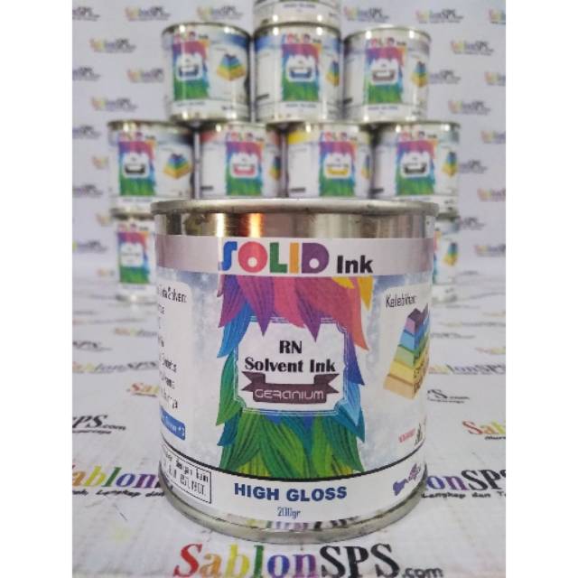 Tinta Sablon PVC Solvent Based 200 gr Geranium Kertas/ Vinyl/ Akrilik/ Kulit Sintetis