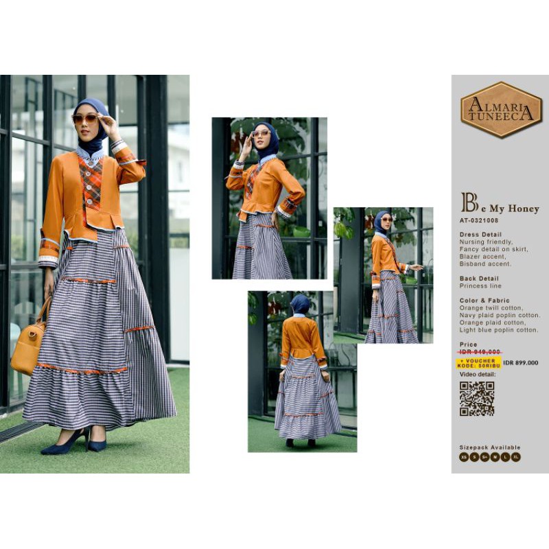 Almari Tuneeca AT-0321008 Maret 2021 Diskon Sale Promo Gamis Long Dress Murah