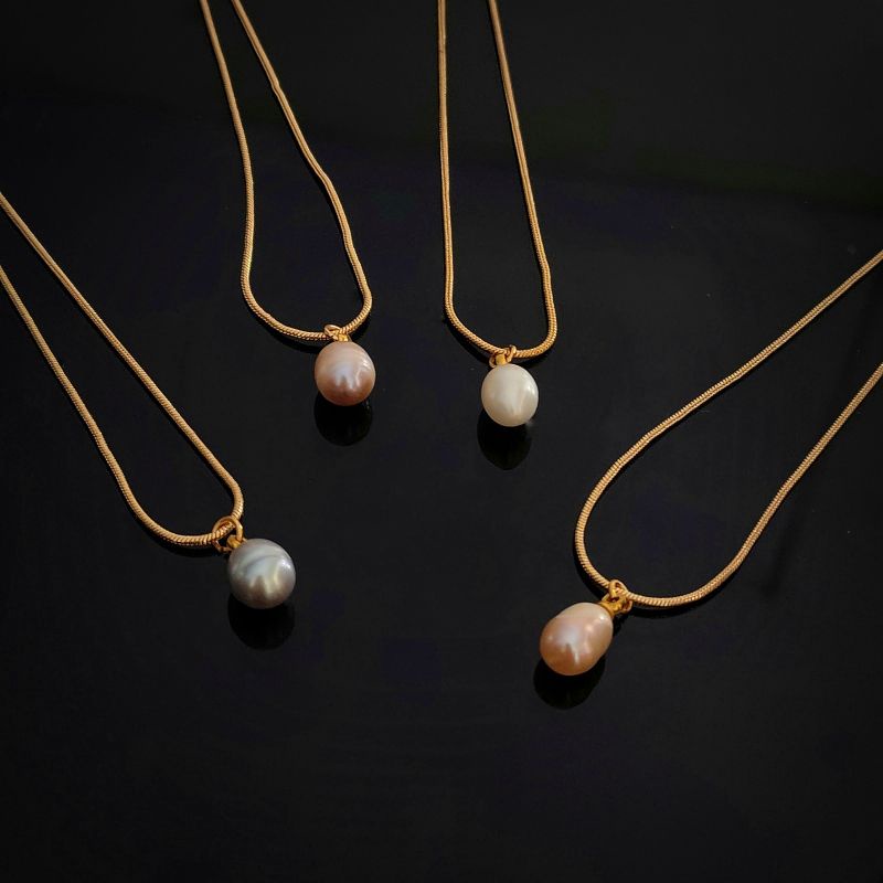 Kalung lapis emas mutiara air tawar asli lombok Kalung Kalung mutiara Aksesoris mutiara lombok Kalun