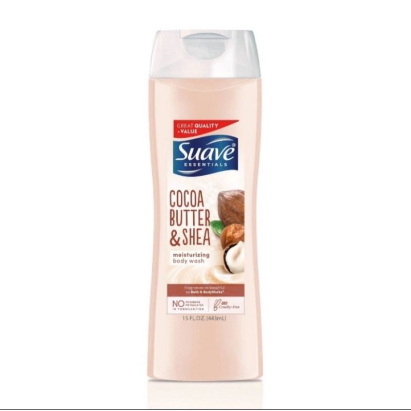 SUAVE Essentials Moisturizing BodyWash - COCOA BUTTER & SHEA.  (443ml)