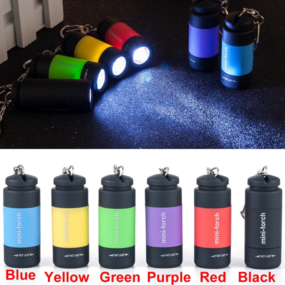 Mini LED Light USB Rechargeable Flashlight Portable Pocket Keychain Waterproof Torch Lamp