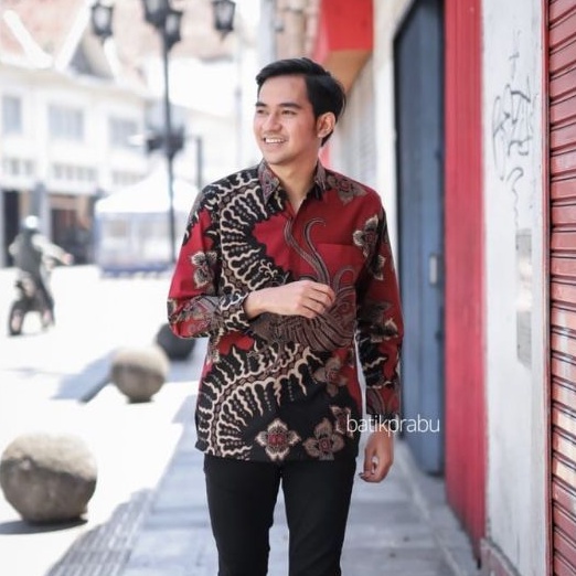 Baju batik pria kemeja batik pria cowok lengan panjang pekalongan G76