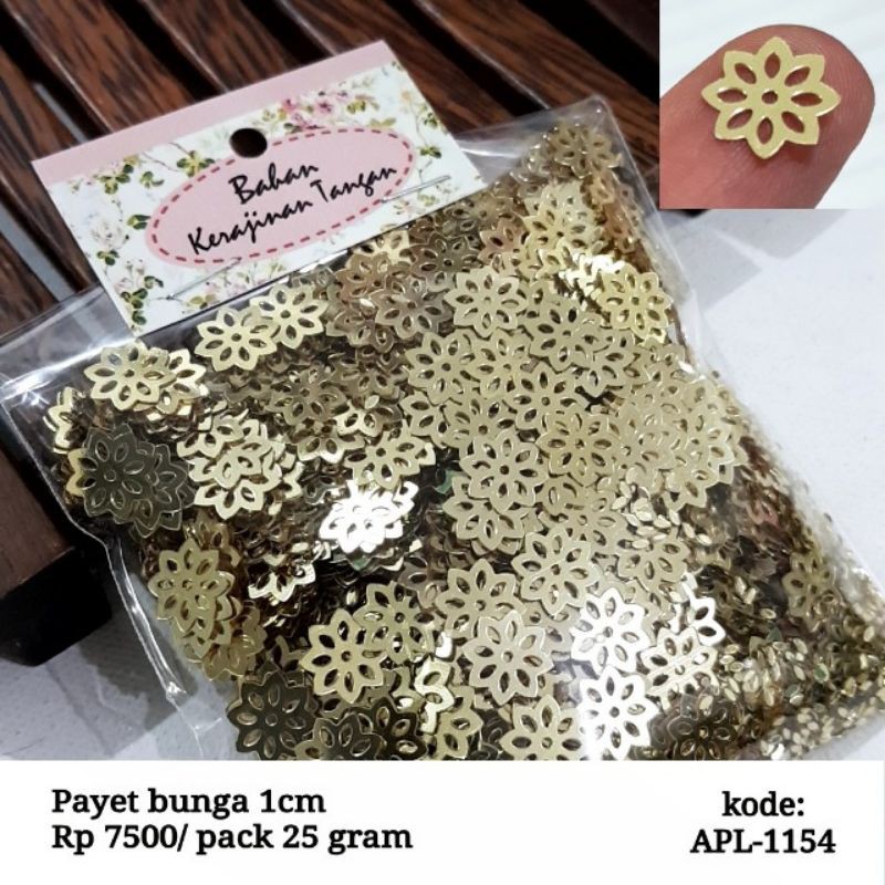 Payet Bunga Emas Perpack 25 gram Sequin