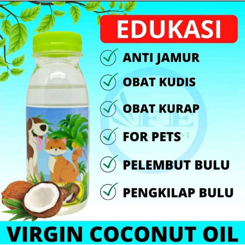 VCO Kucing Anjing 100ml Minyak Kelapa Murni 100% FEFARM Cocok Untuk Hewan Peliharaan