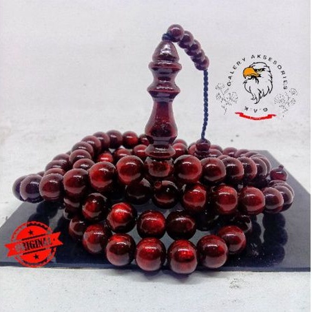 tasbih yuser akar Bahar merah delima tembus cahaya uk 12 mm