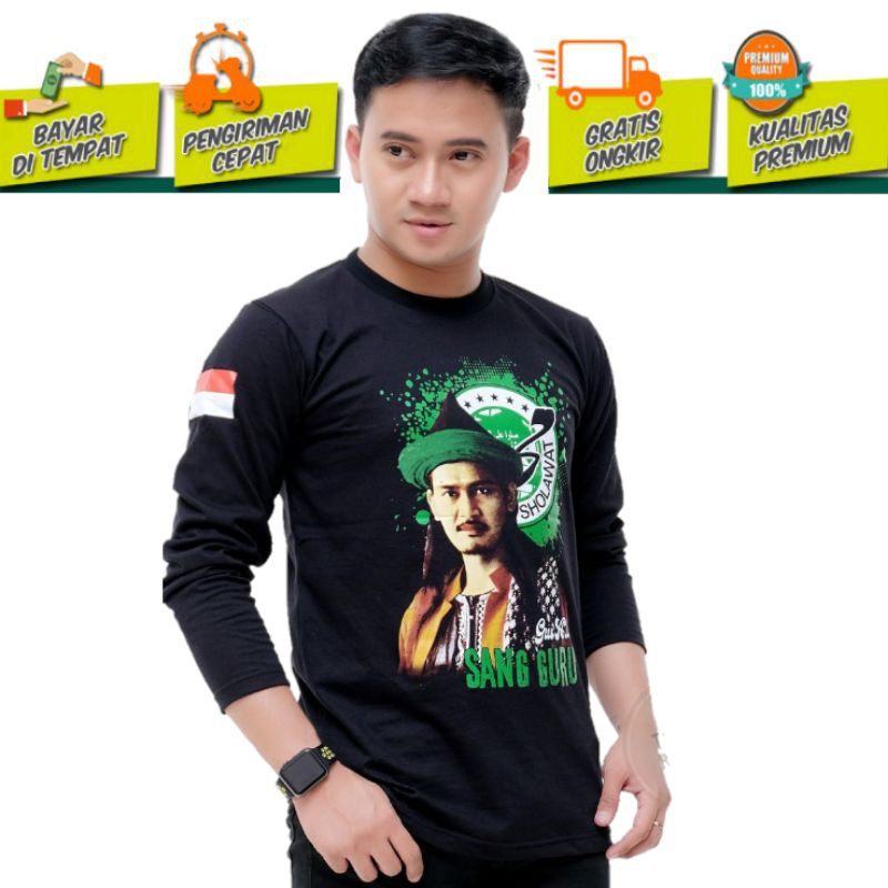 KAOS DISTRO PRIA MAFIA SHOLAWAT LENGAN PANJANG POLOS DEWASA MURAH | GUS ALI GONDRONG KAOS BRANDED Sh