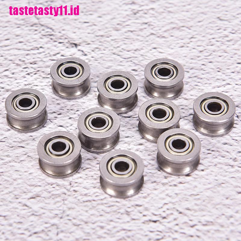 (TTID) 10pcs bearing pulley U624ZZ Bentuk U Untuk Rel Jalur linear