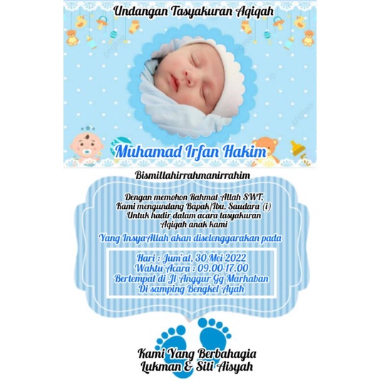 Undangan Aqiqah Atau Tasmiyah bentuk file foto