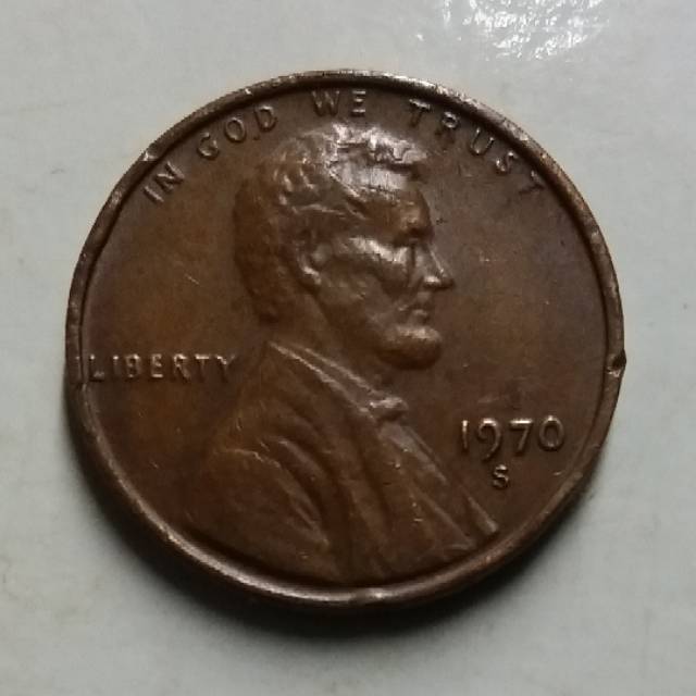 KOIN ASING 1 CENT LINCOLN TAHUN 1970S LOW MINTAGE