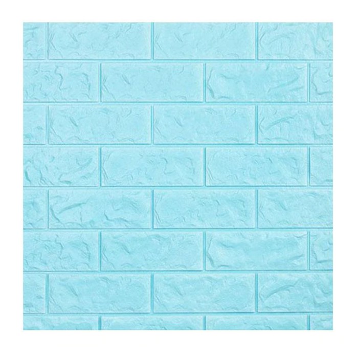 Wallpaper Dinding 3D RONA ZT010901 Brick Foam Batu Bata Light Blue