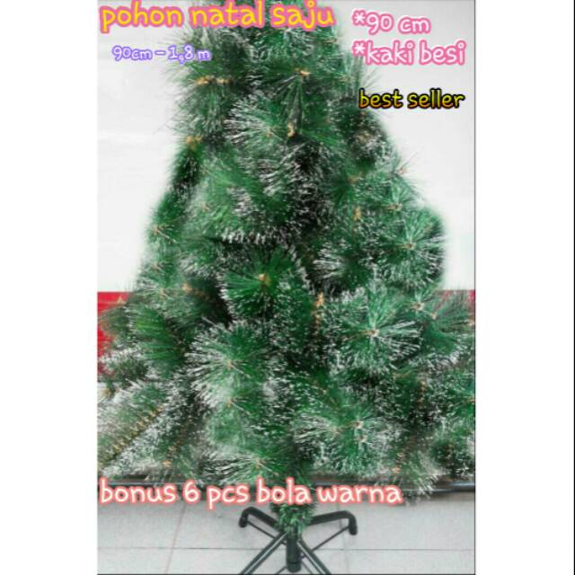 

POHON NATAL SALJU 3 FEET 90CM PLUS AKSESORIS LENGKAP