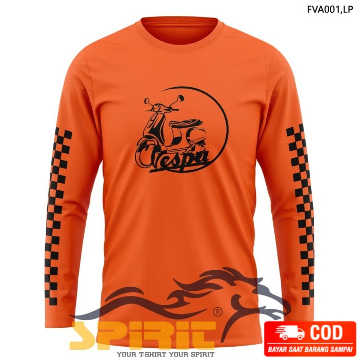 BISA COD kaos vespa scooter lengan panjang pria distro original murah keren - XS