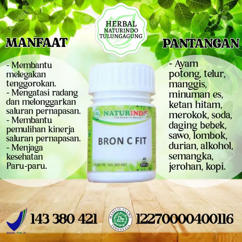 Obat Sesak Nafas Obat Asma Obat TBC Gurah Dahak Paru Obat Herbal Ampuh Bron C Fit Naturindo-2