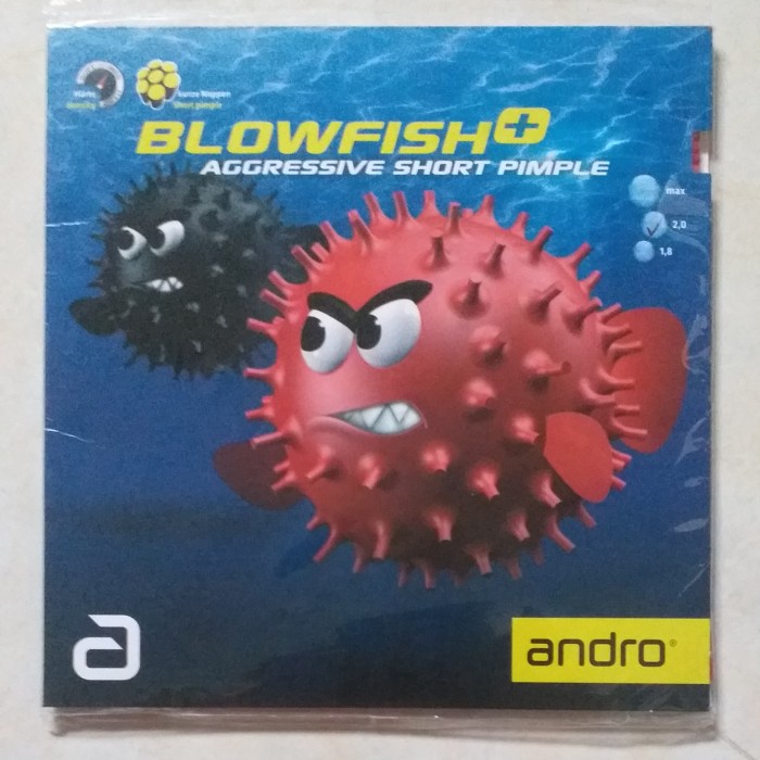 Karet pingpong bintik serang andro BLOWFISH+ - Merah, 2.0