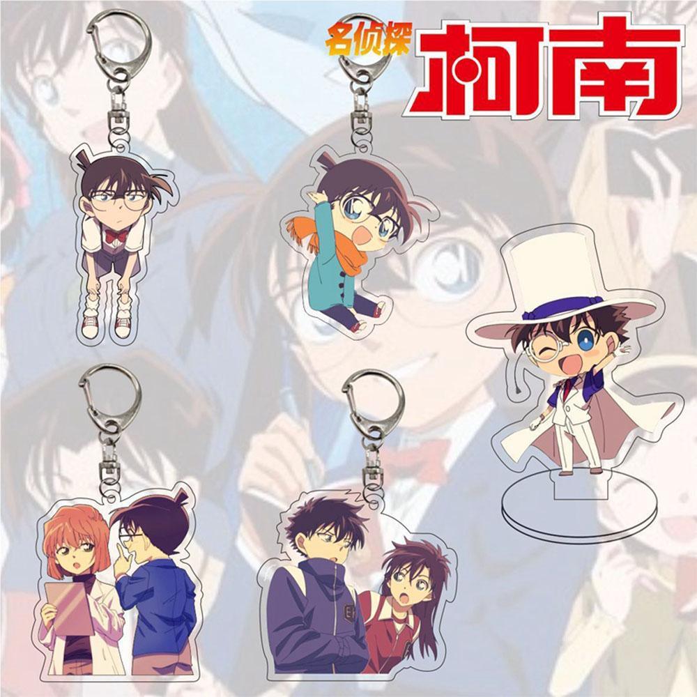 Lanfy Conan Gantungan Kunci Shinichi Untuk Anak-Anak Miniatur Detektif Conan Scultures Darah Panas Anime Key Ring