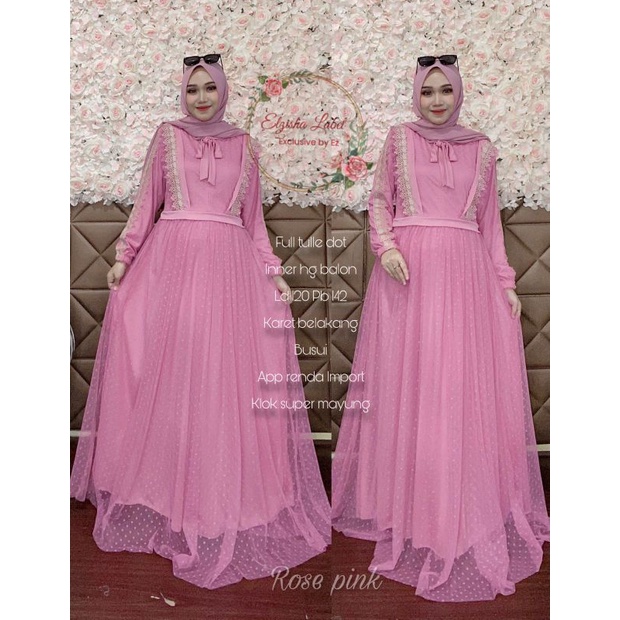 ORIGINAL ELZISHA LABEL DRESS TILLE MIX RENDA TERBARU