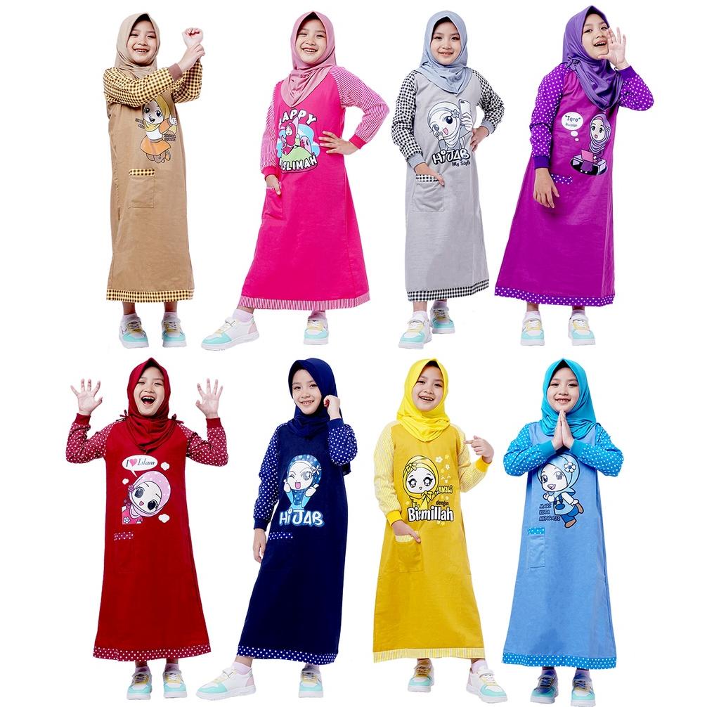Dungdungkids Gamis Anak Perempuan Katun Premium 4 - 12 Tahun