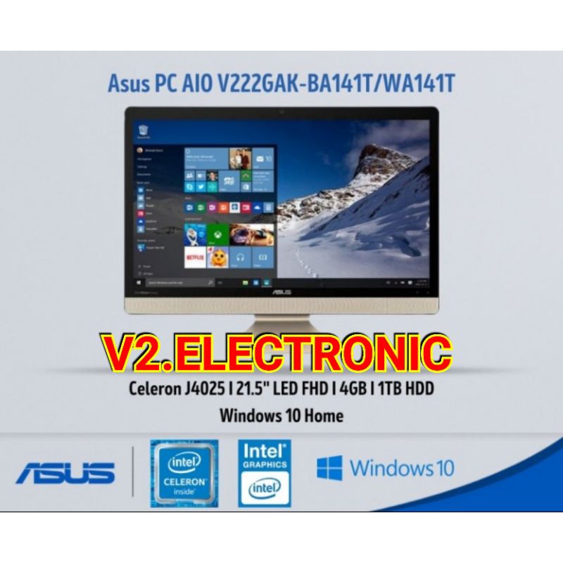 PC AIO ASUS V222GAK INTEL CELERON J4025 | RAM 4GB | HDD 1TB | WINDOWS 10