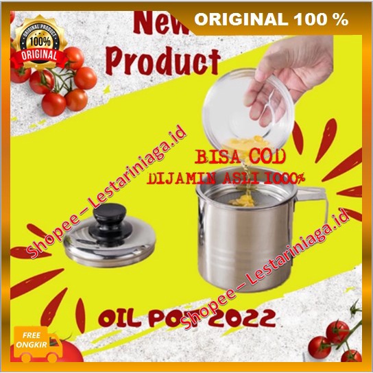 Oil Pot Filter Oil Oil Pot Filter Gelas Saringan Minyak Stainless Steel ORIGINAL