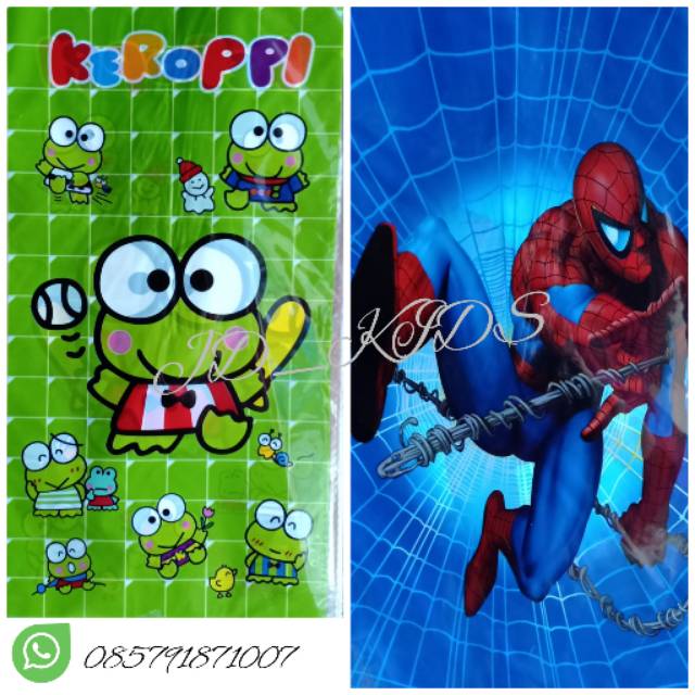 

17x35 Plastik Goodie Bag Kantong Snack Souvernir Hampers Ultah Karakter Keroppi - Spiderman