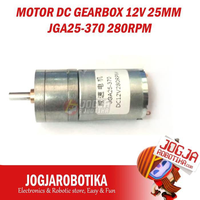 MOTOR DC GEARBOX 12V 25MM JGA25-370 280RPM