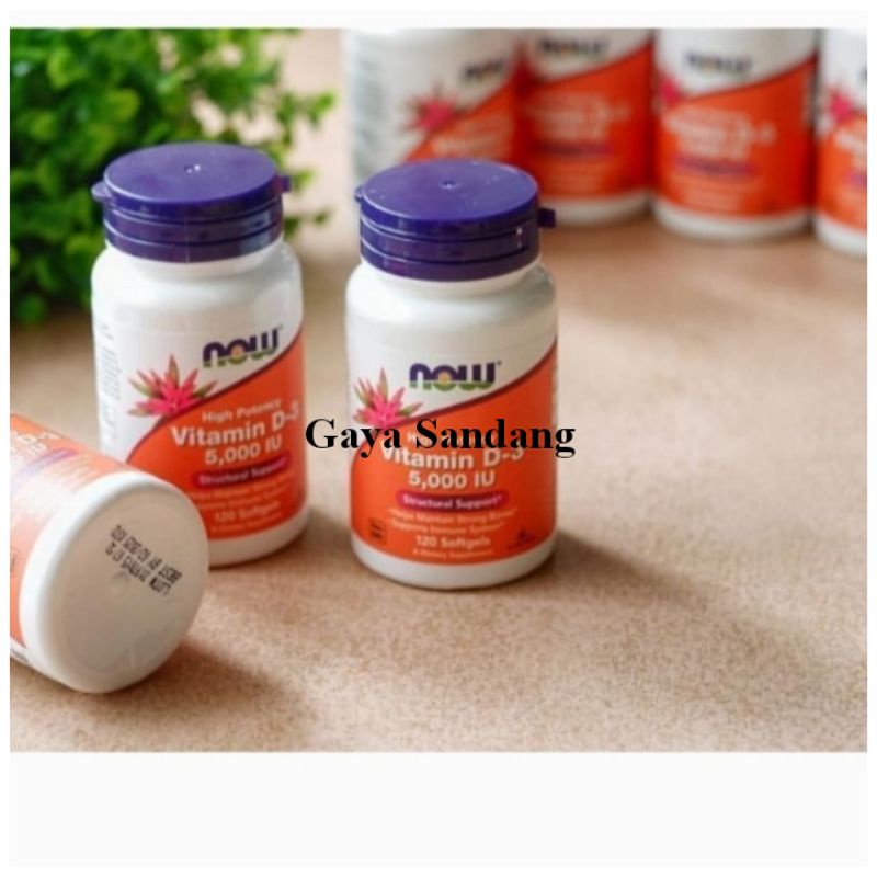 NOW FOODS VITAMIN D3 5000IU 120 Softcapsules ORIGINAL